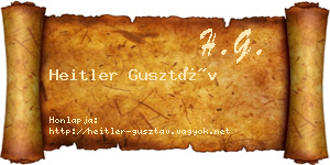 Heitler Gusztáv névjegykártya